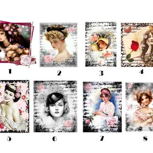 Patches Applique Victorian Vintage Edwardian Ladies in Frame Collages