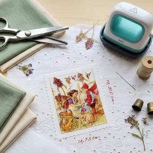 Nostalgische Blumenfee Applikation Aufnäher Patch Stoffbild Heilkräuter Fee Self-Healing Flower Fairy