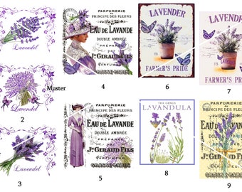 Patches Aufnäher Applikation zum Aufnähen Lavendel Lavandula Lavender Label Aufnäher für Patchwork Quilt