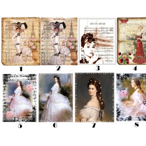 Toppa nostalgica con motivi femminili applicati in stile vittoriano-eduardiano