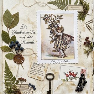 Zauberhafte Blumenfee Romantische Aufnäher Patch Applikation für Näh- und Bastelprojekte Flower Fairy Schlehen Schlehdorn