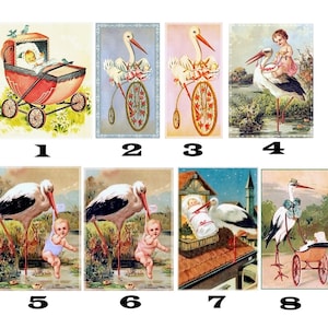 Nostalgischer Aufnäher Applikationen – alles rund um Baby Storch Kinderwagen