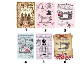 Patch appliqué nostalgic patch French label script fashion sewing shabby vintage