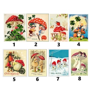 Nostalgic patches, appliques, lucky mushrooms, lucky symbols, horseshoes, piglets, clovers