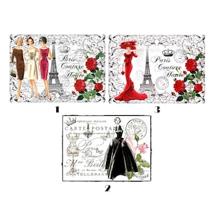 Nostalgic patch, appliqué, lady fashion, Paris collage material decorations, patchwork