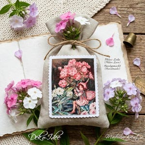 Zauberhafte Blumenfee Patches Stoffbild Applikation Aufnäher Phlox Fee Flower Phlox Fairy