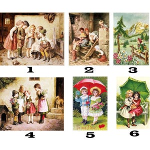 Nostalgische Aufnäher Applikationen Patch Kindermotive im Vintage Victorian Stil Verzierungen Patchwork Nähen