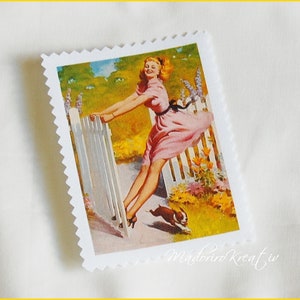 Patch application fabric picture pin up lady summer feeling