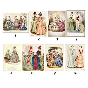 Nostalgische Aufnäher Applikation Patch Stoffbild godey's lady's book Viktorian Fashion 1868