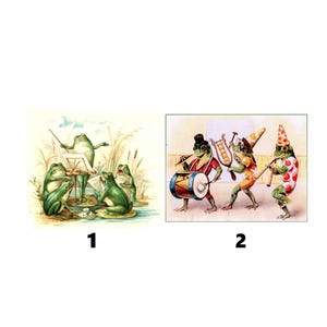 Tierische Aufnäher Stoffbild Patch Applikation Frosch-Konzert Frog-Concert Patchwork Quilt