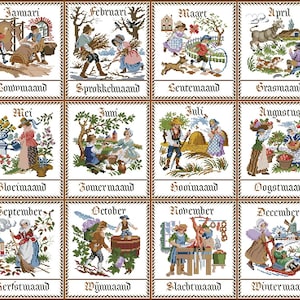 Jaar Sampler Kruissteekkaart digitaal pdf-patroon