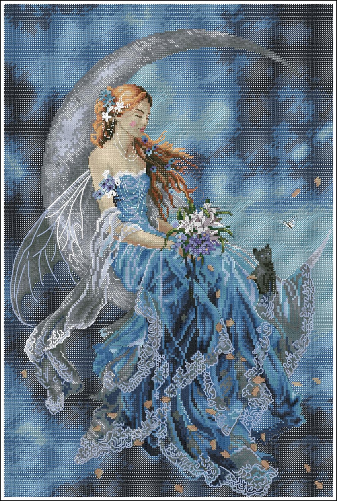 Moon Fairy Cross Stitch Chart PDF Digital Pattern - Etsy