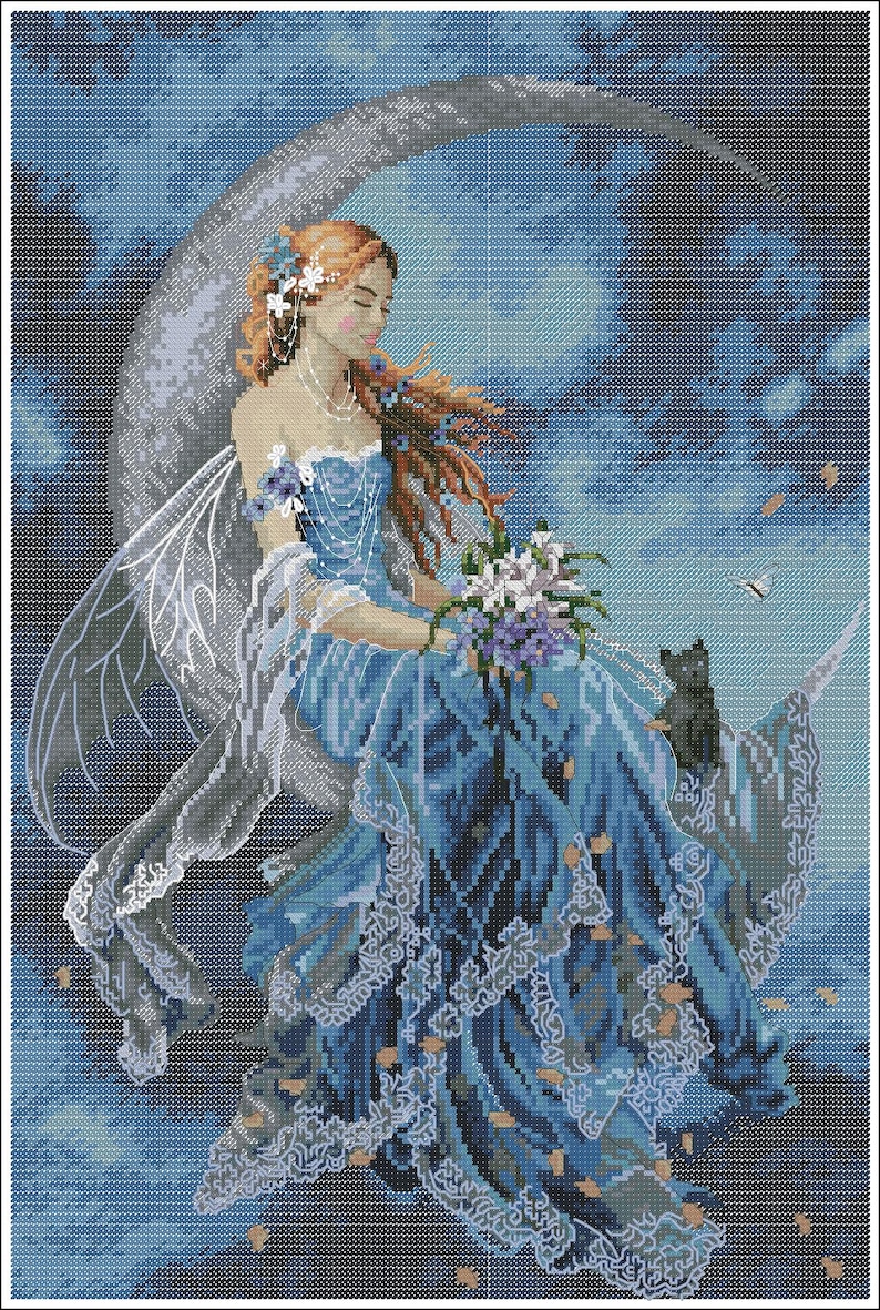 Moon Fairy Cross Stitch Chart PDF Digital Pattern - Etsy
