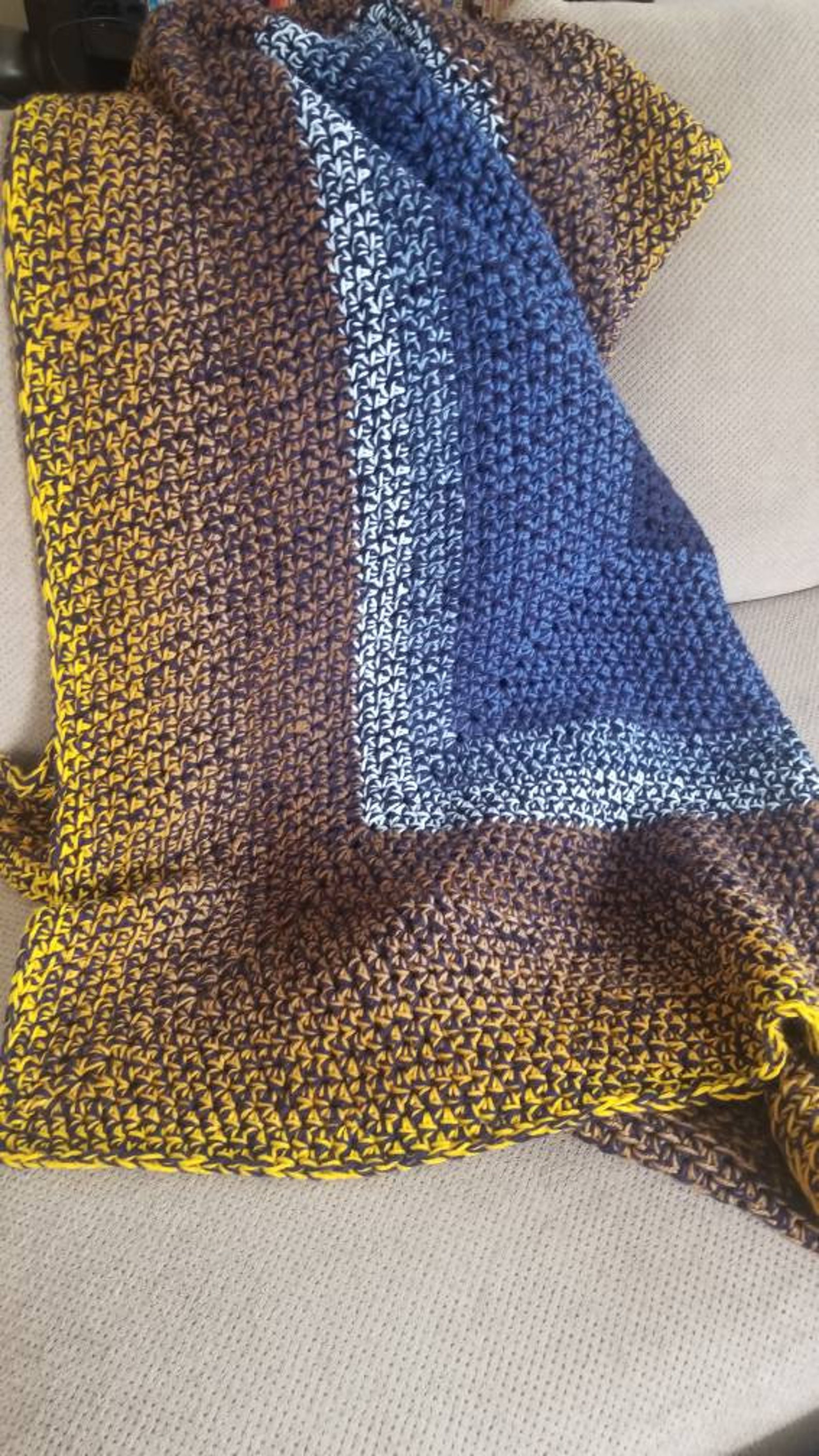 Blue and gold gradient blanket Etsy
