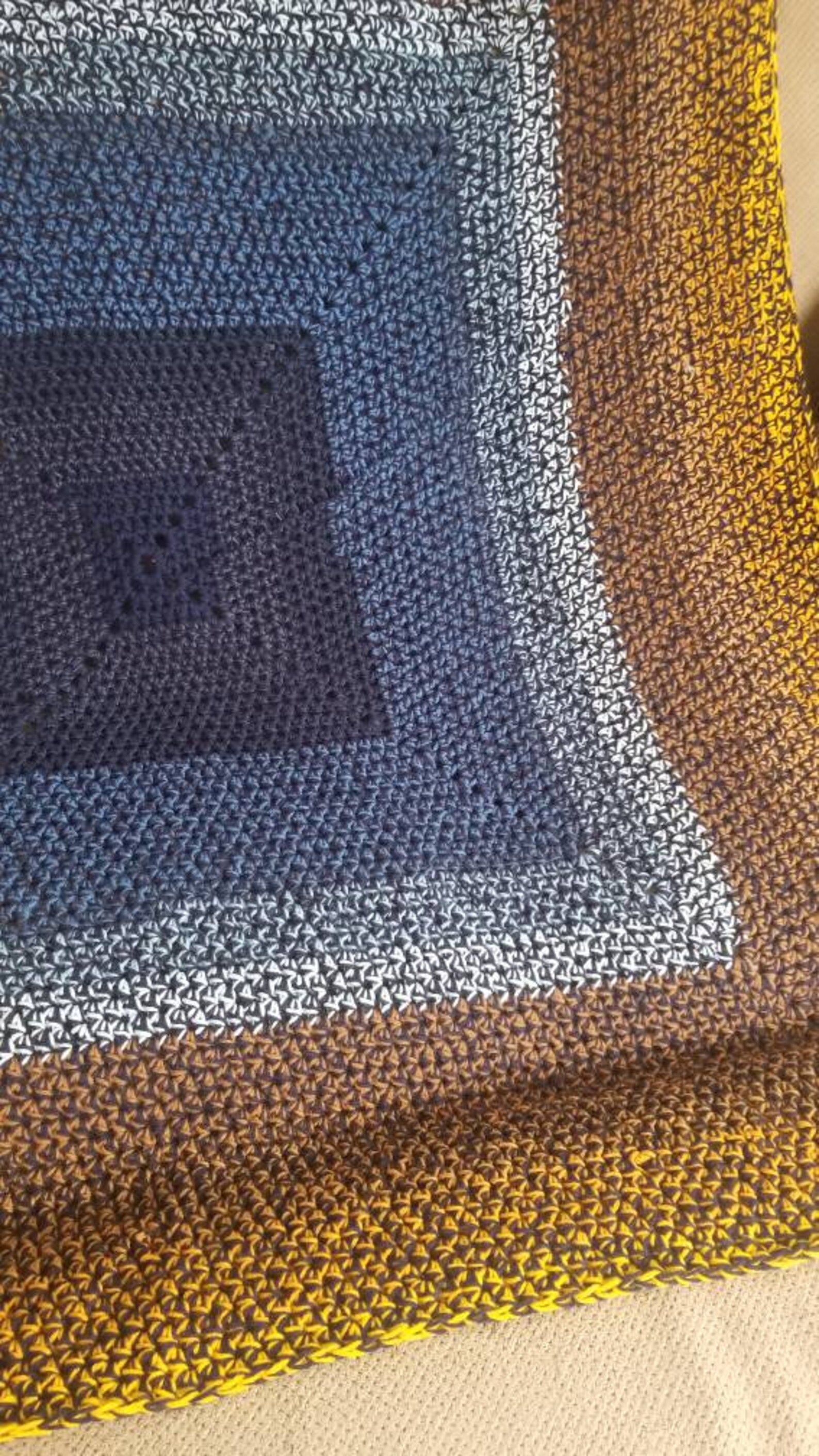 Blue and gold gradient blanket Etsy