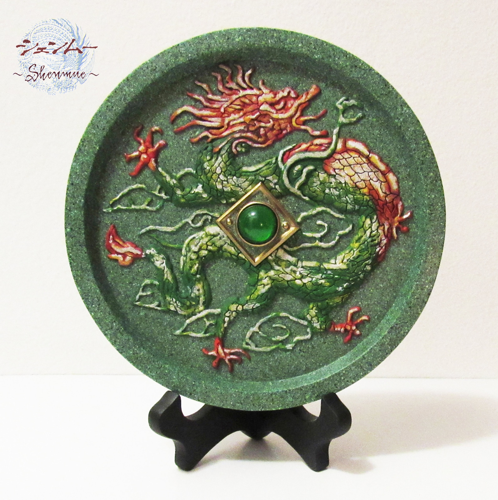 SHENMUE Dragon and Phoenix Mirror Sculptures with Display Etsy