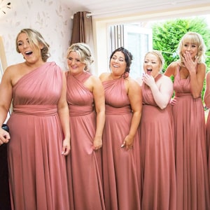 TDY Dusty Rose Maxi Bridesmaid Convertible Dress Infinity Dress Multiway Dress Wrap Dress Long Gown Floor Length Dress regular Plus Size Etsy