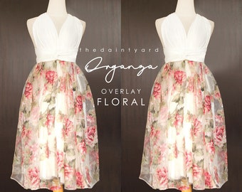 TDY Floral Organza Overlay Skirt for Convertible Dress / Infinity Dress / Wrap Dress / Octopus Dress / Tea party Dress