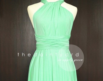 TDY Apple Green Maxi / Short Bridesmaid Dress Convertible Dress Infinity Dress Multiway Wedding Cocktail Dress (Regular & Plus Size)