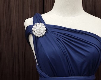 Accesorios de vestido TDY Grette, broche de perlas, diamantes de imitación, cristal, Pin de boda para Infinity Twist Wrap, vestido de dama de honor