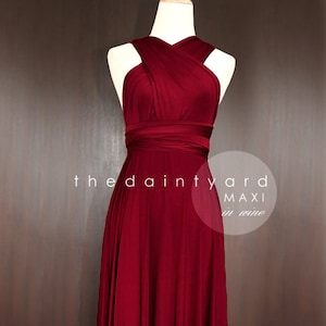 TDY Wine Red Maxi / Short Bridesmaid Dress Prom Wedding Dress Infinity Convertible Multiway Dress Long Cocktail Gown Regular & Plus Size image 3