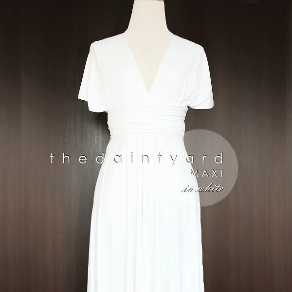 SAMPLE SALE - Last piece! Maxi infinity convertible Bridesmaid dress in White Regular size