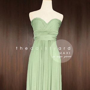 TDY Sage Green Maxi / Short Bridesmaid Convertible Infinity Dress Multiway Wrap Wedding Prom Dress Long Ball Gown Regular & Plus Size image 4