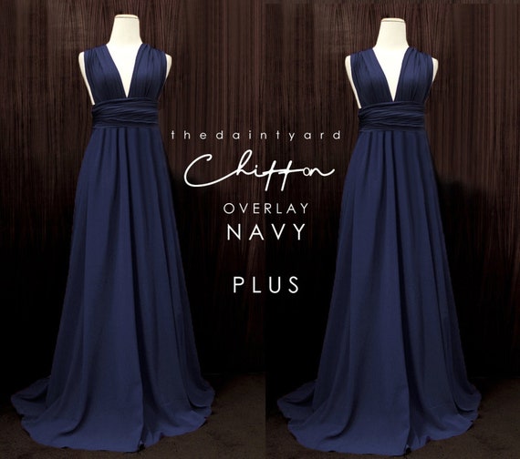 navy chiffon overlay dress