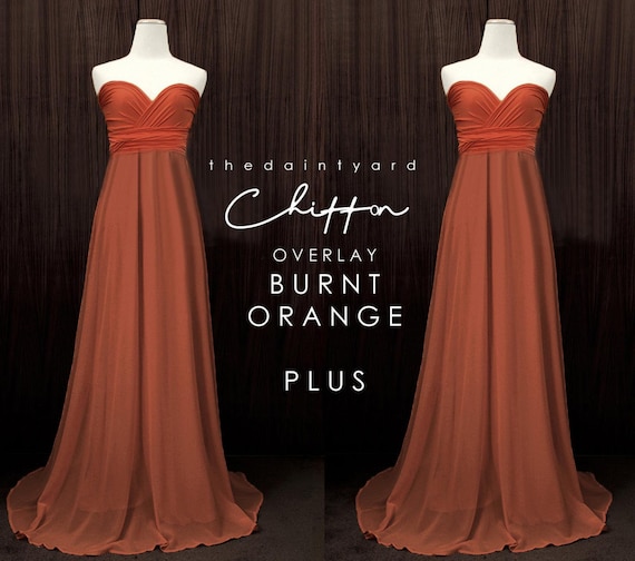 burnt orange chiffon dress