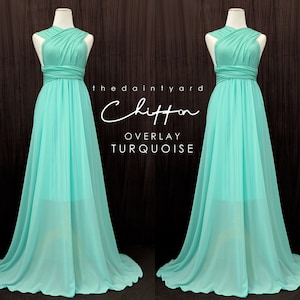 TDY Turquoise Chiffon Overlay Skirt for Maxi Long Convertible Dress / Infinity Dress / Wrap Dress / Bridesmaid Multiway Dress