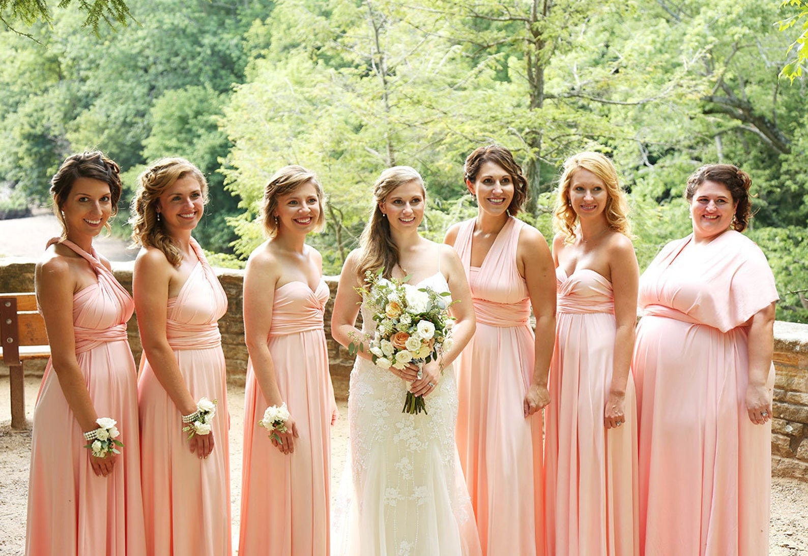 Blonde Hair with Peach Dress - wide 3