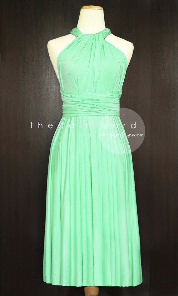 TDY Apple Green Maxi / Short Bridesmaid Dress Convertible Dress Infinity Dress Multiway Wedding Cocktail Dress (Regular & Plus Size)