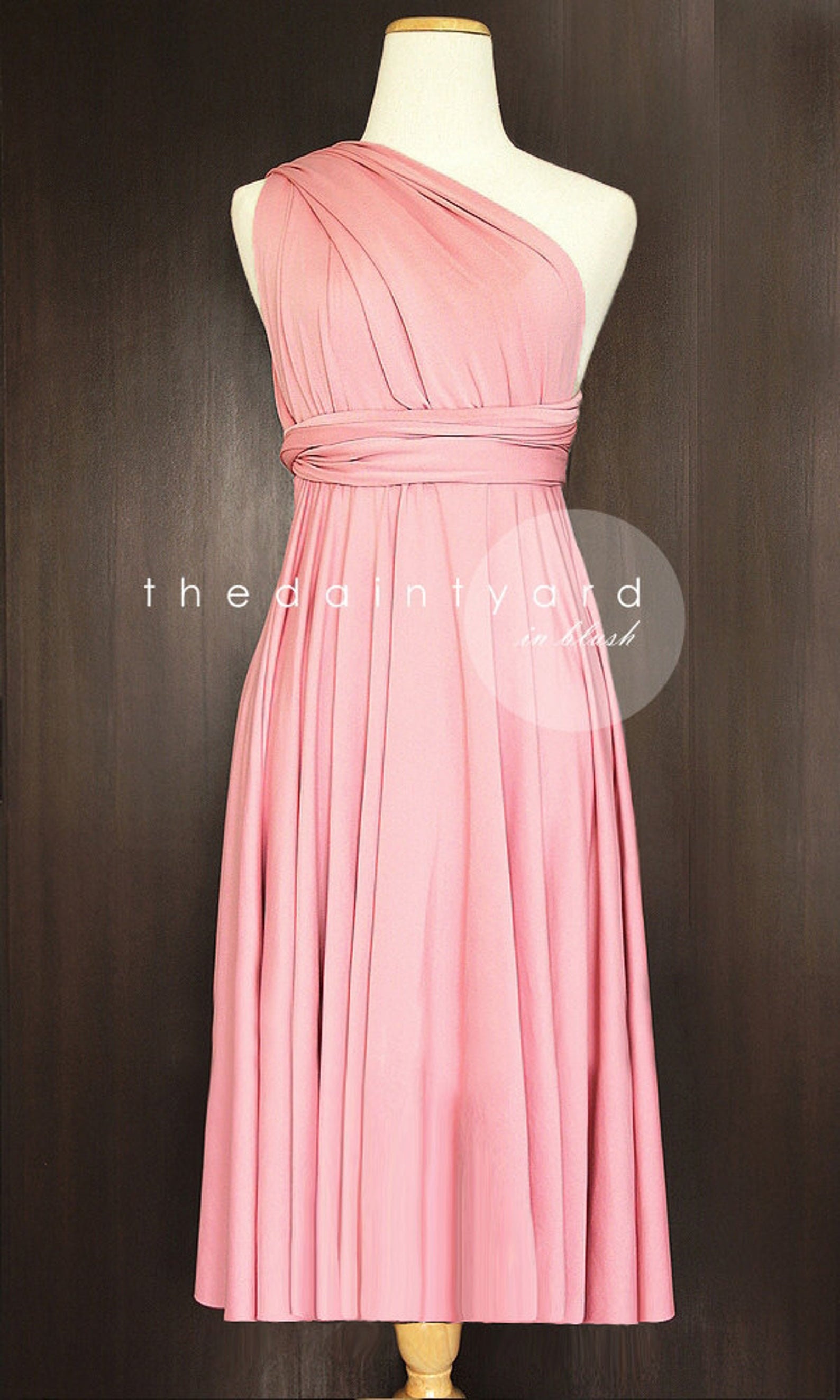 TDY Blush Maxi / Short Bridesmaid Convertible Infinity Multiway Dress Wrap Dress Long Ball Gown Floor Length Dress (Regular & Plus Size)