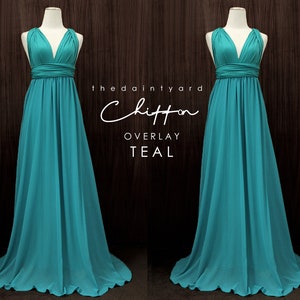 TDY Teal Chiffon Overlay Skirt for Maxi Long Convertible Dress / Infinity Dress / Wrap Dress / Bridesmaid Multiway Dress