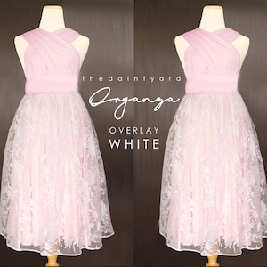 TDY White Organza Overlay Skirt for Convertible Dress / Infinity Dress / Wrap Dress / Octopus Dress / Engagement Dress