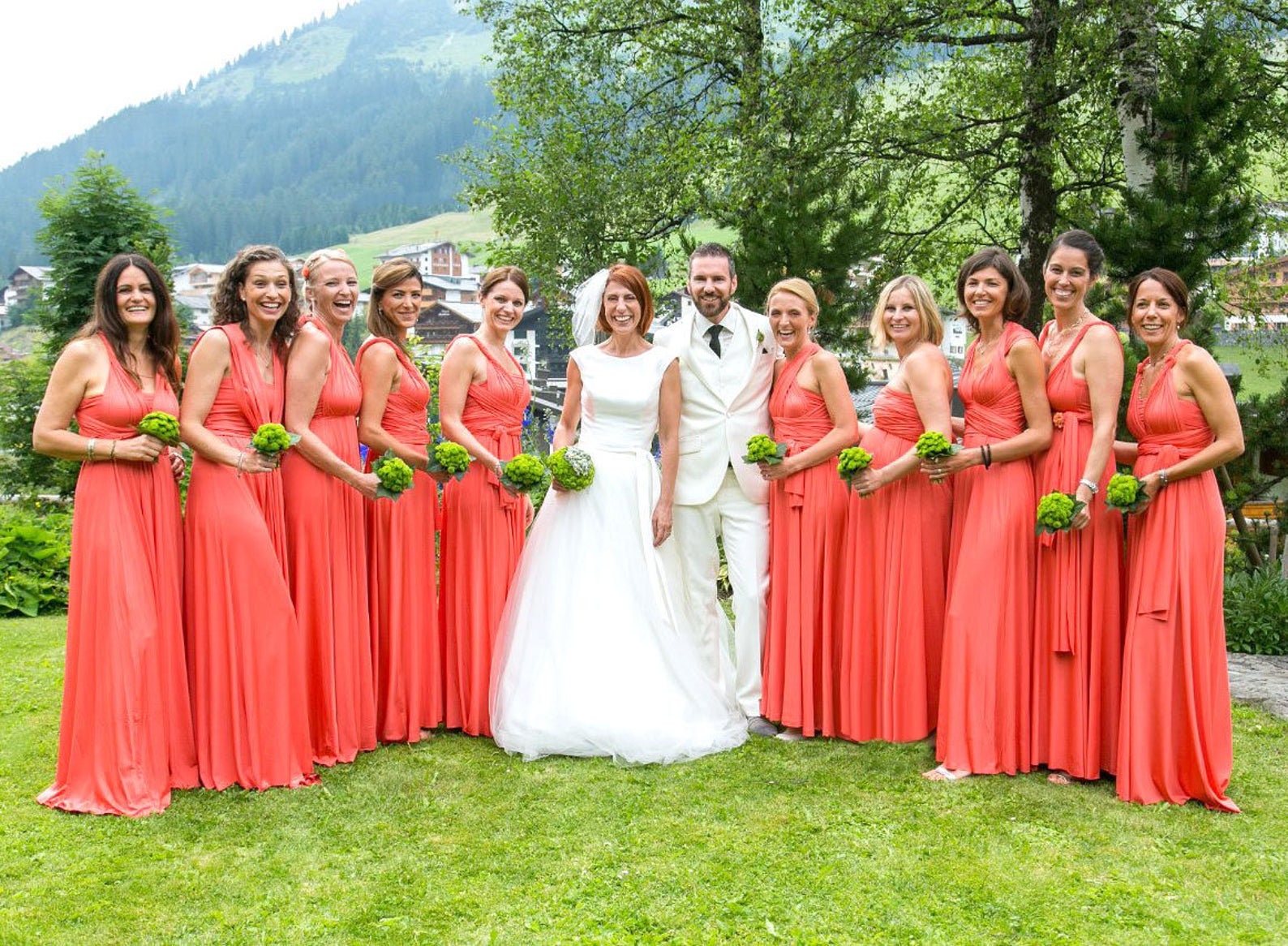 Coral Convertible Short Bridesmaid Dresses Coral Convertible Short Bridesmaid Dresses
