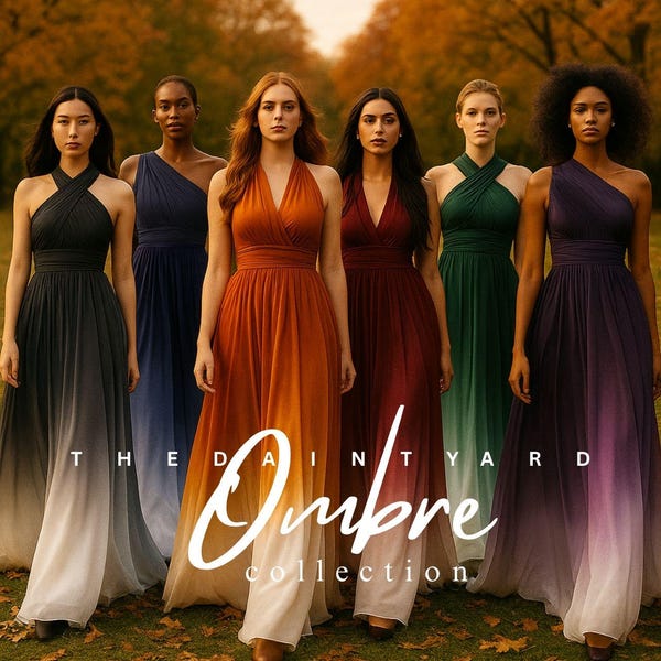 TDY Ombre Bridesmaid Maxi infinity dress / Multiway Dress / Convertible wrap dress WITH Ombre Chiffon Overlay Skirt (Regular / Plus size)