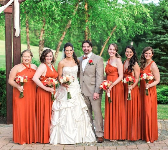 cheap orange bridesmaid dresses