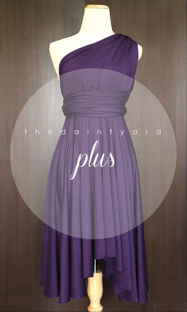 Regular /& Plus Size TDY Grape Short Asymmetrical Bridesmaid Dress Convertible Dress Infinity Dress Multiway Wedding Cocktail Dress
