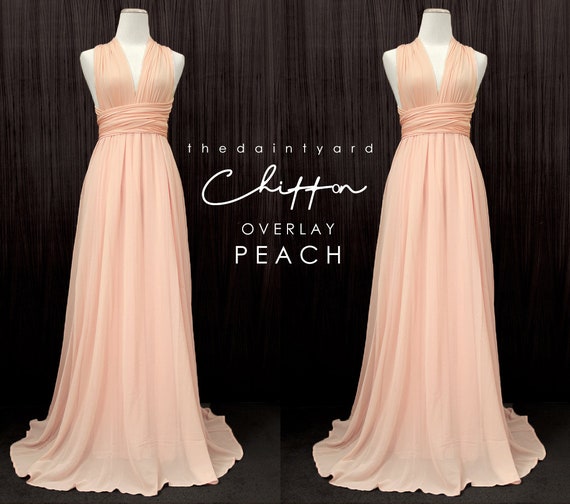 TDY Peach Chiffon Overlay Skirt for Maxi Long Convertible Dress