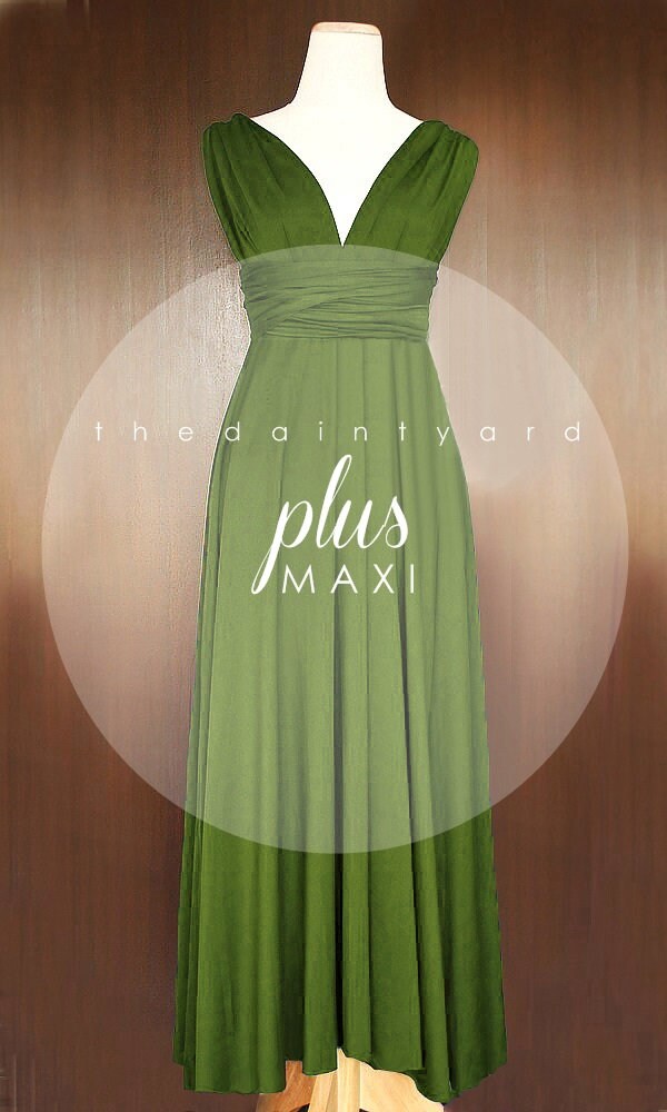 olive green convertible dress TDY Olive Maxi / Short Infinity Bridesmaid Dress Convertible Dress Multiway Dress Green Long Gown Prom Wrap Dress (Regular & Plus Size)
