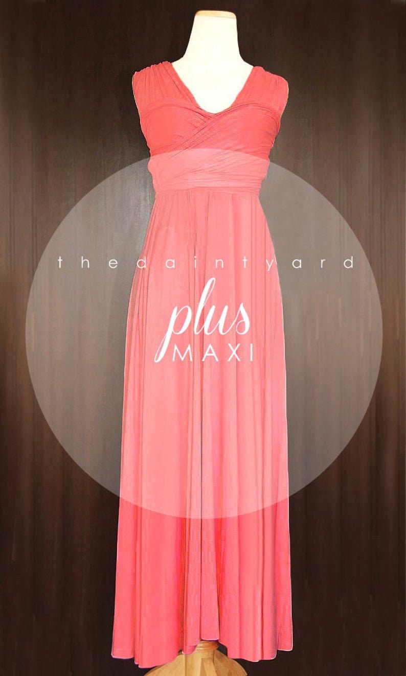 coral multiway bridesmaid dresses Made In USA Peach Coral Infinity Dress Bridesmaid Convertible Dress
