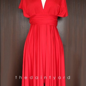 TDY Red Maxi / Short Bridesmaid Convertible Infinity Dress Multiway Dress Twist Wrap Prom Cocktail Long Ball Gown Regular & Plus Size image 5