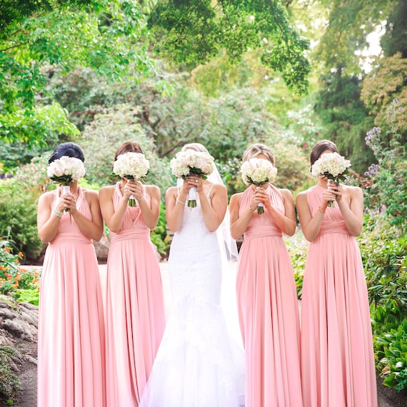 Blush Pink Convertible Short Bridesmaid Dresses Blush Pink Convertible Short Bridesmaid Dresses