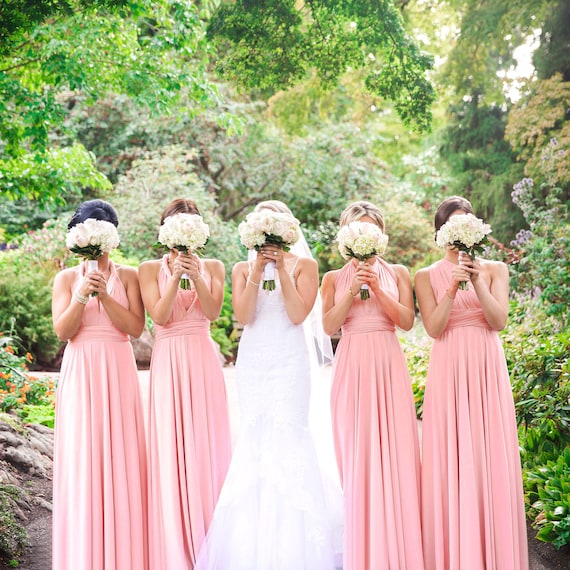 TDY Blush Maxi / Short Bridesmaid Convertible Infinity Multiway