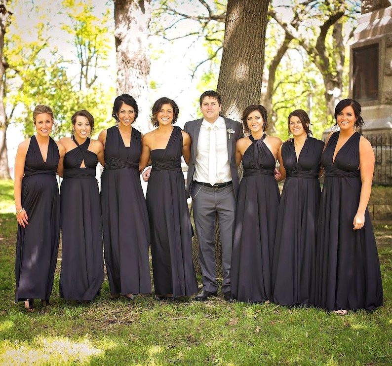 black maxi bridesmaid dress