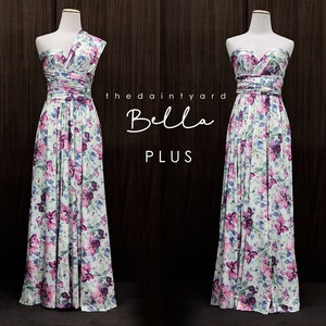 TDY Bella Maxi Floral Infinity Dress Convertible Dress Multiway Dress Wrap Dress Summer Floral Bridesmaid Long Ball Gown Dress image 2