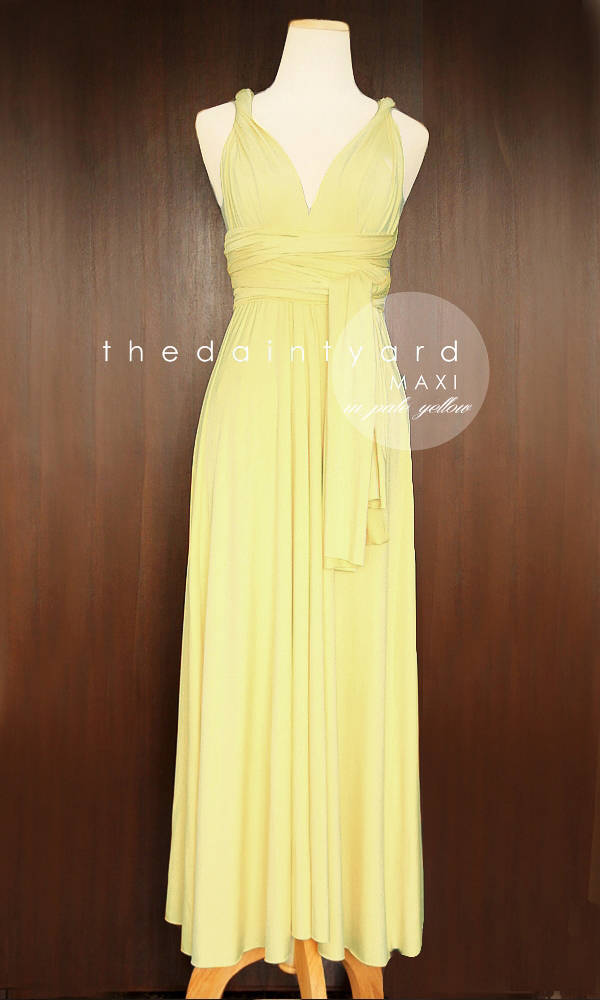 pale yellow wrap dress