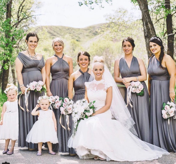 plus size charcoal gray bridesmaid dresses Wholesale A-Line Lace Chiffon Evening Dresses Plus Size main image 1