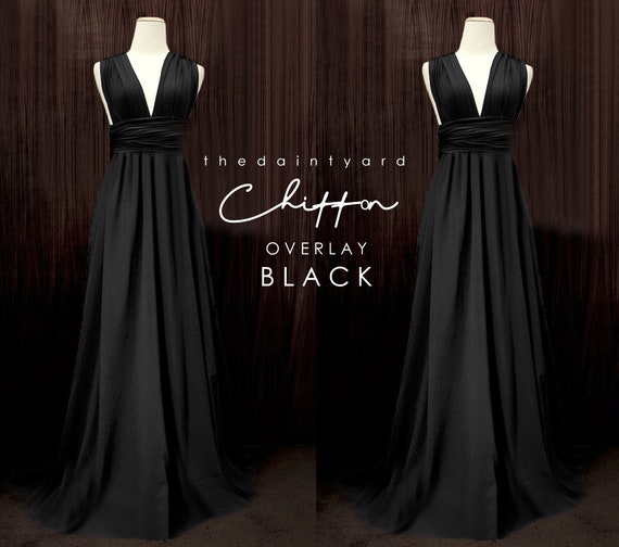 sachin and babi light blue dress TDY Black Chiffon Overlay Skirt in Black for Maxi Long Convertible Infinity  Dress / Wrap Dress / Long Ball Gown Dress (regular / Plus Size)